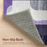 Ultra Soft Area Rug, Non Slip, Stain Resistant, Washable Area Rugs for Living Room, Bedroom, Sophisticated Symmetrical Artistry(Purple)