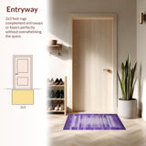 Ultra Soft Area Rug, Non Slip, Stain Resistant, Washable Area Rugs for Living Room, Bedroom, Dynamic Grey and Purple Harmony(Purple)