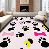 Ultra Soft Area Rug, Non Slip, Stain Resistant, Washable Area Rugs for Living Room, Bedroom, Adorable Furry Friends Print Style(Pink)