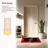 Ultra Soft Area Rug, Non Slip, Stain Resistant, Washable Area Rugs for Living Room, Bedroom, Sleek Abstract Soundtrack Inspiration(Black)