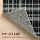 Ultra Soft Area Rug, Non Slip, Stain Resistant, Washable Area Rugs for Living Room, Bedroom, Graphic Edge Runner Mat with Distinct Black and White Linear Patterning(Black)
