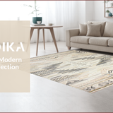 Ultra Soft Area Rug, Non Slip, Stain Resistant, Washable Area Rugs for Living Room, Bedroom, Chic Neutral Toned Geometric Arrangement(Beige)