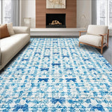 Ultra Soft Area Rug, Non Slip, Stain Resistant, Washable Area Rugs for Living Room, Bedroom, Preppy Bow Area Rug: Chic Blue Bowknot Design(Blue)