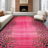 Ultra Soft Area Rug, Non Slip, Stain Resistant, Washable Area Rugs for Living Room, Bedroom, Vibrant Animal Print Aesthetic(Pink)
