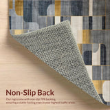Ultra Soft Area Rug, Non Slip, Stain Resistant, Washable Area Rugs for Living Room, Bedroom, Sleek Modern Tiled Aesthetic(Gray)