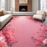 Ultra Soft Area Rug, Non Slip, Stain Resistant, Washable Area Rugs for Living Room, Bedroom, Pretty Coquette Bedroom Rose Design Carpet(Pink)