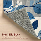 Ultra Soft Area Rug, Non Slip, Stain Resistant, Washable Area Rugs for Living Room, Bedroom, Tropical Pattern Outdoor Patio Stain-Resistant Carpet(Blue)