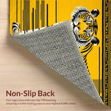 Ultra Soft Area Rug, Non Slip, Stain Resistant, Washable Area Rugs for Living Room, Bedroom, Dynamic Yellow Black Print(Black)