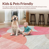 Ultra Soft Area Rug, Non Slip, Stain Resistant, Washable Area Rugs for Living Room, Bedroom, Reverse Uno Rug, Bow-Inspired Carpet(Pink)