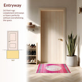 Ultra Soft Area Rug, Non Slip, Stain Resistant, Washable Area Rugs for Living Room, Bedroom, Chic Modern Monochrome Elegance(Pink)