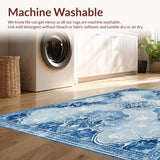 Ultra Soft Area Rug, Non Slip, Stain Resistant, Washable Area Rugs for Living Room, Bedroom, Adorable Non Slip Shower Carpet With Dreamy Bow And Scalloped Edges(Blue)