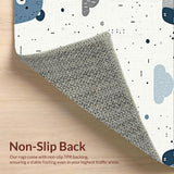 Ultra Soft Area Rug, Non Slip, Stain Resistant, Washable Area Rugs for Living Room, Bedroom, Soft Blue Grey Animal Motif(White)
