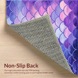 Ultra Soft Area Rug, Non Slip, Stain Resistant, Washable Area Rugs for Living Room, Bedroom, Rustic Oceanic Wave Texture(Purple)