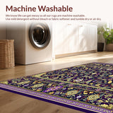 Ultra Soft Area Rug, Non Slip, Stain Resistant, Washable Area Rugs for Living Room, Bedroom, Opulent Peacock Pattern Rug(Purple)