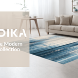 Ultra Soft Area Rug, Non Slip, Stain Resistant, Washable Area Rugs for Living Room, Bedroom, Vintage Inspired Ombre Area Rug with Distressed Blue and Beige Tones(Blue)