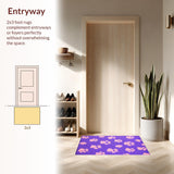 Ultra Soft Area Rug, Non Slip, Stain Resistant, Washable Area Rugs for Living Room, Bedroom, Joyful Cartoonish Animal Claw Pattern(Purple)
