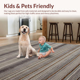 Ultra Soft Area Rug, Non Slip, Stain Resistant, Washable Area Rugs for Living Room, Bedroom, Stylish Modern Tiled Pattern(Gray)