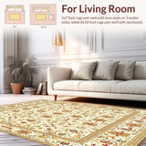 Ultra Soft Area Rug, Non Slip, Stain Resistant, Washable Area Rugs for Living Room, Bedroom, Beige Geometric Area Contemporary Boho Vibes(Ivory)