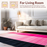 Ultra Soft Area Rug, Non Slip, Stain Resistant, Washable Area Rugs for Living Room, Bedroom, Chic Contemporary Gradient Style(Pink)