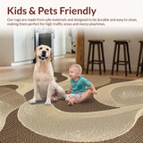 Ultra Soft Area Rug, Non Slip, Stain Resistant, Washable Area Rugs for Living Room, Bedroom, Timeless Organic Fluid Patterns(Beige)