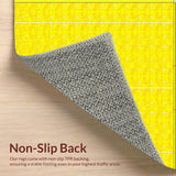 Ultra Soft Area Rug, Non Slip, Stain Resistant, Washable Area Rugs for Living Room, Bedroom, Charming Curvy Scalloped Accent(Yellow)