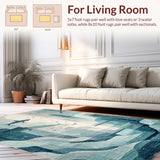 Ultra Soft Area Rug, Non Slip, Stain Resistant, Washable Area Rugs for Living Room, Bedroom, Ocean Dweller Carpet Shark and Fish Area Rug for Play Area(Blue)