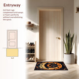 Ultra Soft Area Rug, Non Slip, Stain Resistant, Washable Area Rugs for Living Room, Bedroom, Rustic Black and White Theme(Orange)