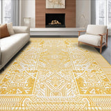 Ultra Soft Area Rug, Non Slip, Stain Resistant, Washable Area Rugs for Living Room, Bedroom, Chic Cozy Crochet Aesthetic(Gold)