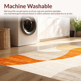 Ultra Soft Area Rug, Non Slip, Stain Resistant, Washable Area Rugs for Living Room, Bedroom, Minimalist Soft Toned Artistic Expression(Orange)