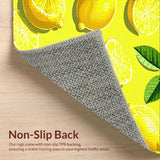 Ultra Soft Area Rug, Non Slip, Stain Resistant, Washable Area Rugs for Living Room, Bedroom, Bright Lemon Design for Cheerful Decor(Yellow)