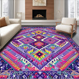 Ultra Soft Area Rug, Non Slip, Stain Resistant, Washable Area Rugs for Living Room, Bedroom, Vibrant Trellis Patterned Accent(Purple)