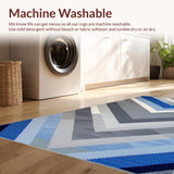 Ultra Soft Area Rug, Non Slip, Stain Resistant, Washable Area Rugs for Living Room, Bedroom, Rustic Patterned Layered Visuals(Blue)