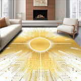 Ultra Soft Area Rug, Non Slip, Stain Resistant, Washable Area Rugs for Living Room, Bedroom, Lively Multicolored Pattern Ensemble(Gold)