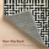 Ultra Soft Area Rug, Non Slip, Stain Resistant, Washable Area Rugs for Living Room, Bedroom, Stylish Black and White Patterned Area Rug, Chic Design for Any Space(Black)
