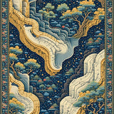 Ultra Soft Area Rug, Non Slip, Stain Resistant, Washable Area Rugs for Living Room, Bedroom, Colorful Tibetan Tiger Living Room Non-Slip Rug(Blue)