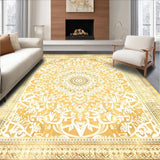 Ultra Soft Area Rug, Non Slip, Stain Resistant, Washable Area Rugs for Living Room, Bedroom, Stylish Area Gift for Muslim Celebrations with Shawl and Kufi Hat(Gold)