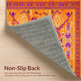 Ultra Soft Area Rug, Non Slip, Stain Resistant, Washable Area Rugs for Living Room, Bedroom, Dynamic Artisan Woven Palette(Orange)