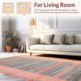 Ultra Soft Area Rug, Non Slip, Stain Resistant, Washable Area Rugs for Living Room, Bedroom, Cute Bow Silhouette Rug with Modern Outline Pattern and Subtle Preppy Flourish(Gray)