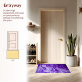 Ultra Soft Area Rug, Non Slip, Stain Resistant, Washable Area Rugs for Living Room, Bedroom, Chic Modern Pastel Fusion(Purple)
