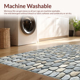 Ultra Soft Area Rug, Non Slip, Stain Resistant, Washable Area Rugs for Living Room, Bedroom, Textured Pebble Stone Area Grey Beige(Gray)