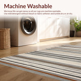 Ultra Soft Area Rug, Non Slip, Stain Resistant, Washable Area Rugs for Living Room, Bedroom, Artful Modern Earthy Composition(Gray)