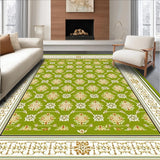 Ultra Soft Area Rug, Non Slip, Stain Resistant, Washable Area Rugs for Living Room, Bedroom, Olive Grove Green Beige Low Pile Vintage(Green)