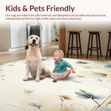 Contemporary Abstract Floral Smoke and Beige Palette Swirling Details(Beige)