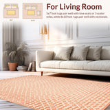 Ultra Soft Area Rug, Non Slip, Stain Resistant, Washable Area Rugs for Living Room, Bedroom, Sleek Pink Minimalist Design(Orange)