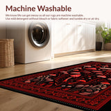 Ultra Soft Area Rug, Non Slip, Stain Resistant, Washable Area Rugs for Living Room, Bedroom, Charming Cozy Witchy Vibes(Red)