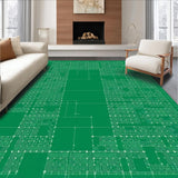 Ultra Soft Area Rug, Non Slip, Stain Resistant, Washable Area Rugs for Living Room, Bedroom, Vibrant Cityscape Playful Arrangement(Green)