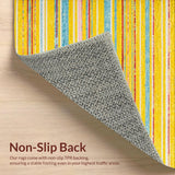 Ultra Soft Area Rug, Non Slip, Stain Resistant, Washable Area Rugs for Living Room, Bedroom, Whimsical Colorful Layered Patterns(Yellow)