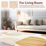 Ultra Soft Area Rug, Non Slip, Stain Resistant, Washable Area Rugs for Living Room, Bedroom, Palomino Beige Cow Print Area Modern Animal Skin Design(Beige)