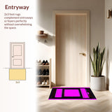 Ultra Soft Area Rug, Non Slip, Stain Resistant, Washable Area Rugs for Living Room, Bedroom, Bold Abstract Gaming Aesthetic(Pink)