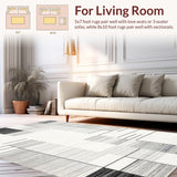 Ultra Soft Area Rug, Non Slip, Stain Resistant, Washable Area Rugs for Living Room, Bedroom, Modern Abstract Grey and White Fusion(Gray)